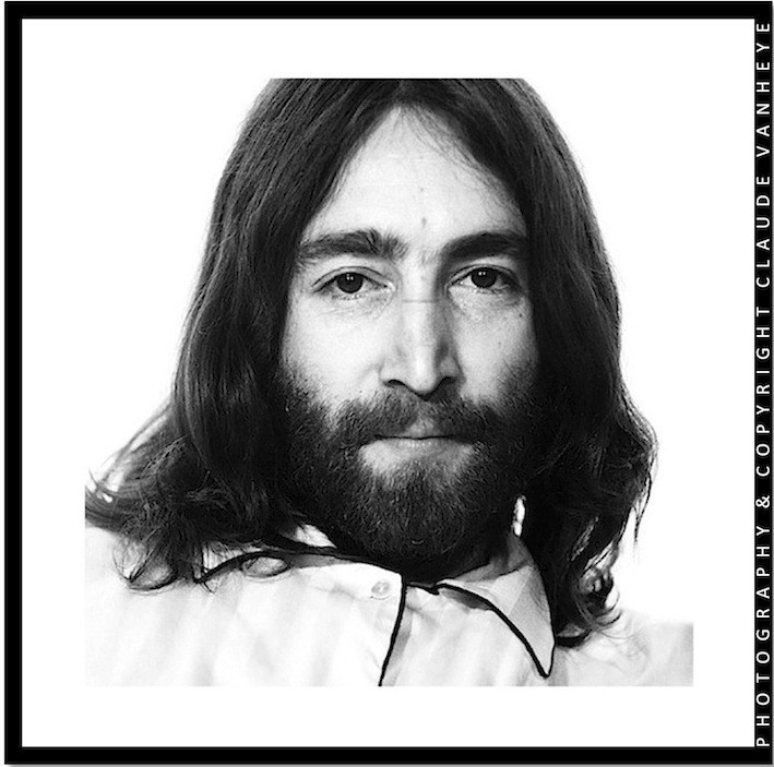 Claude Vanheye + John Lennon, portrait without glasses, A'dam 1969